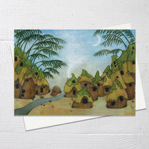 VILLAGE BY THE SEA Greetings Card (C42)